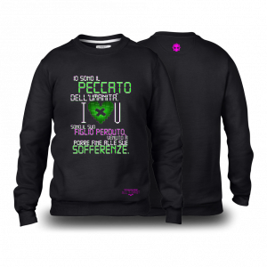 MORTEBIANCA UNDICI GIOCATORI ILOVEYOU FELPA NERA